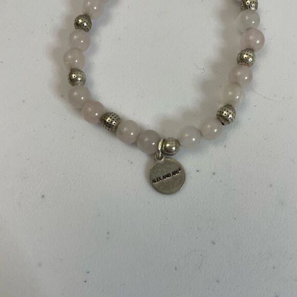 Alex and Ani| White Jade| Silver accent|Stretch bracelet - Picture 5 of 11